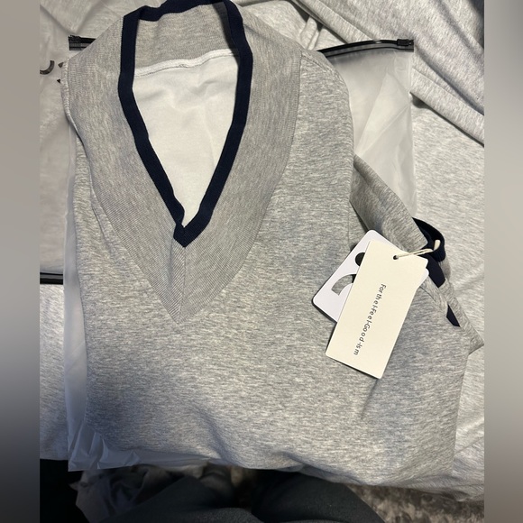 Contrast Trim Oversized Sweatshirt M - Picture 3 of 4